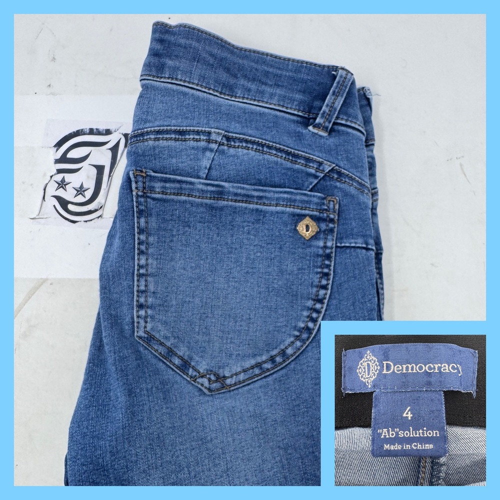 Democracy "Ab"solution Jeans Women's Size 4 Blue Wash‎ Skinny Fit "Ab" Solution